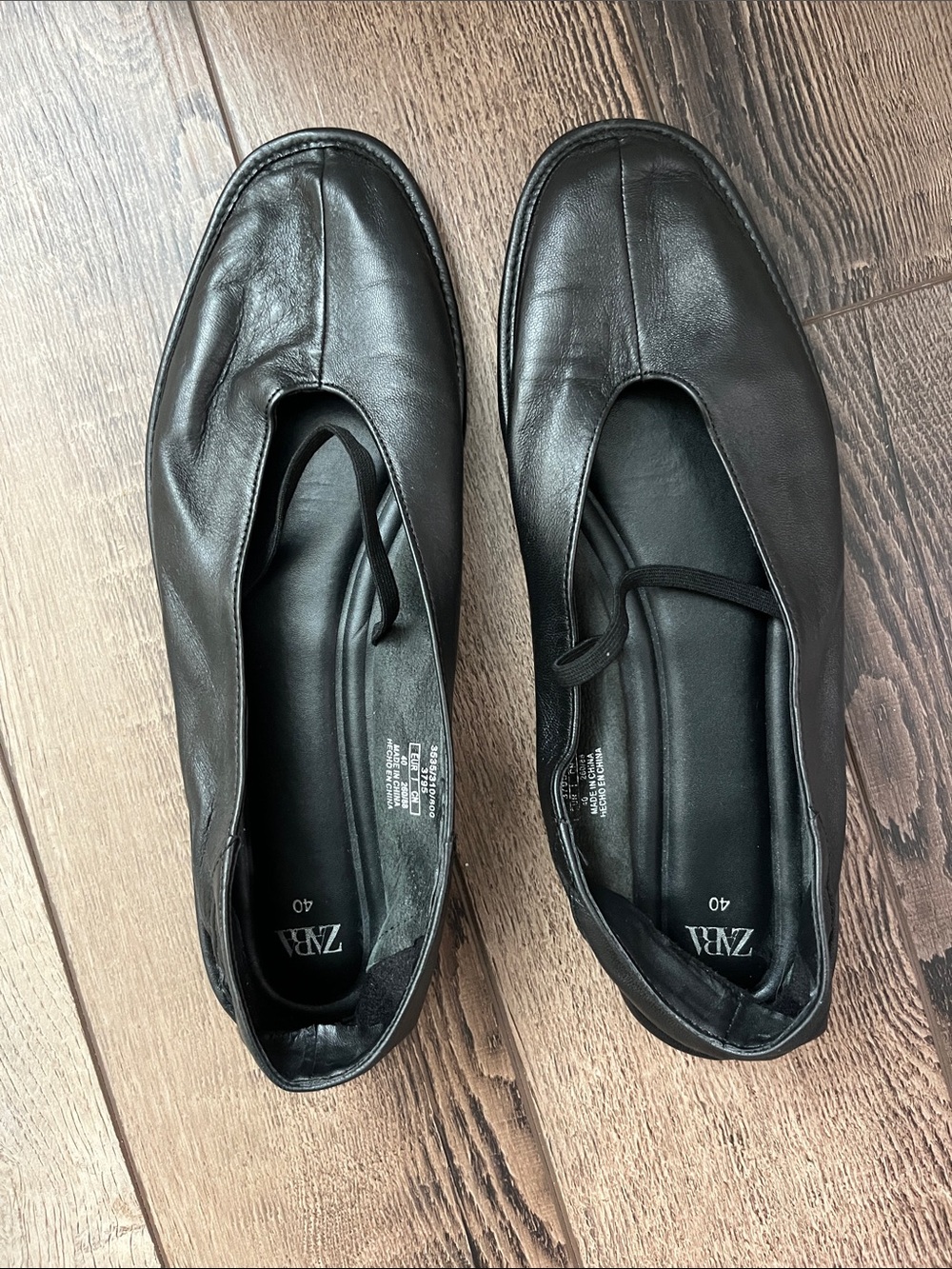 Zara Leather Ballet Flats